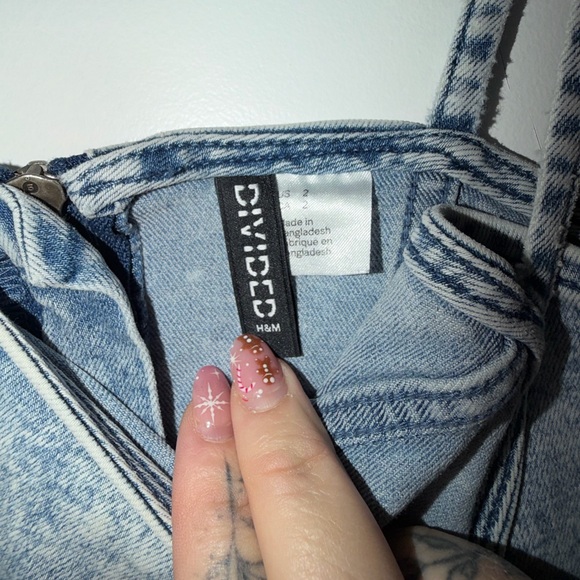 H&M Acid Wash Denim Mini Dress 2 - Picture 2 of 5